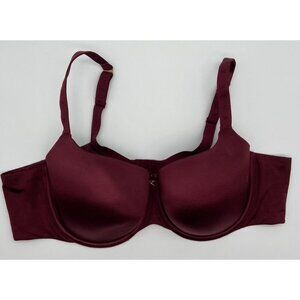 Savage X Fenty Bra Lightly Lined Underwire Stretch Burgundy Maroon Women's 46D
